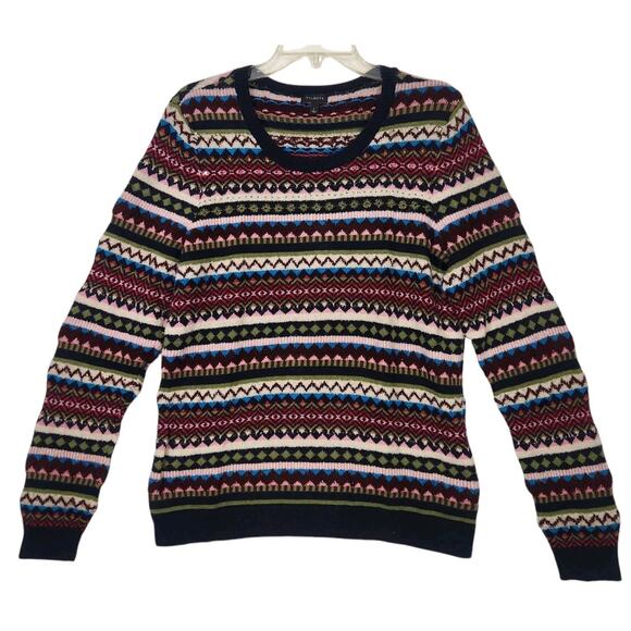 Talbots Sweaters - TALBOTS WOMENS WOOL SWEATER LG FAIR ISLE COTTAGECORE DARK ACADEMIA GRANDPA CHIC